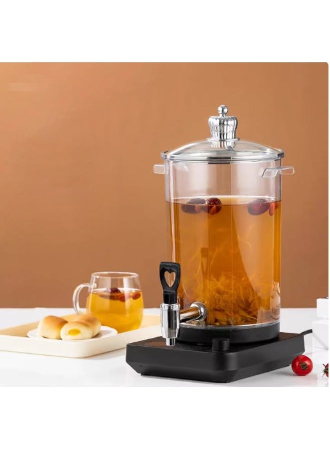 4L Electric Hot Beverage Dispenser with Heating Base and Temperature Control – Heat-Resistant Glass with Stainless Steel Spout – Ideal for Tea, Coffee, and Herbs